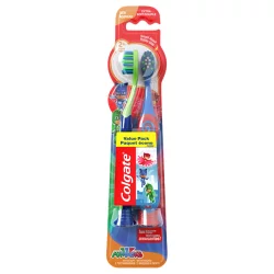 Colgate Kids Extra Soft Toothbrush with Suction Cup, Twin Pack, PJ Masks