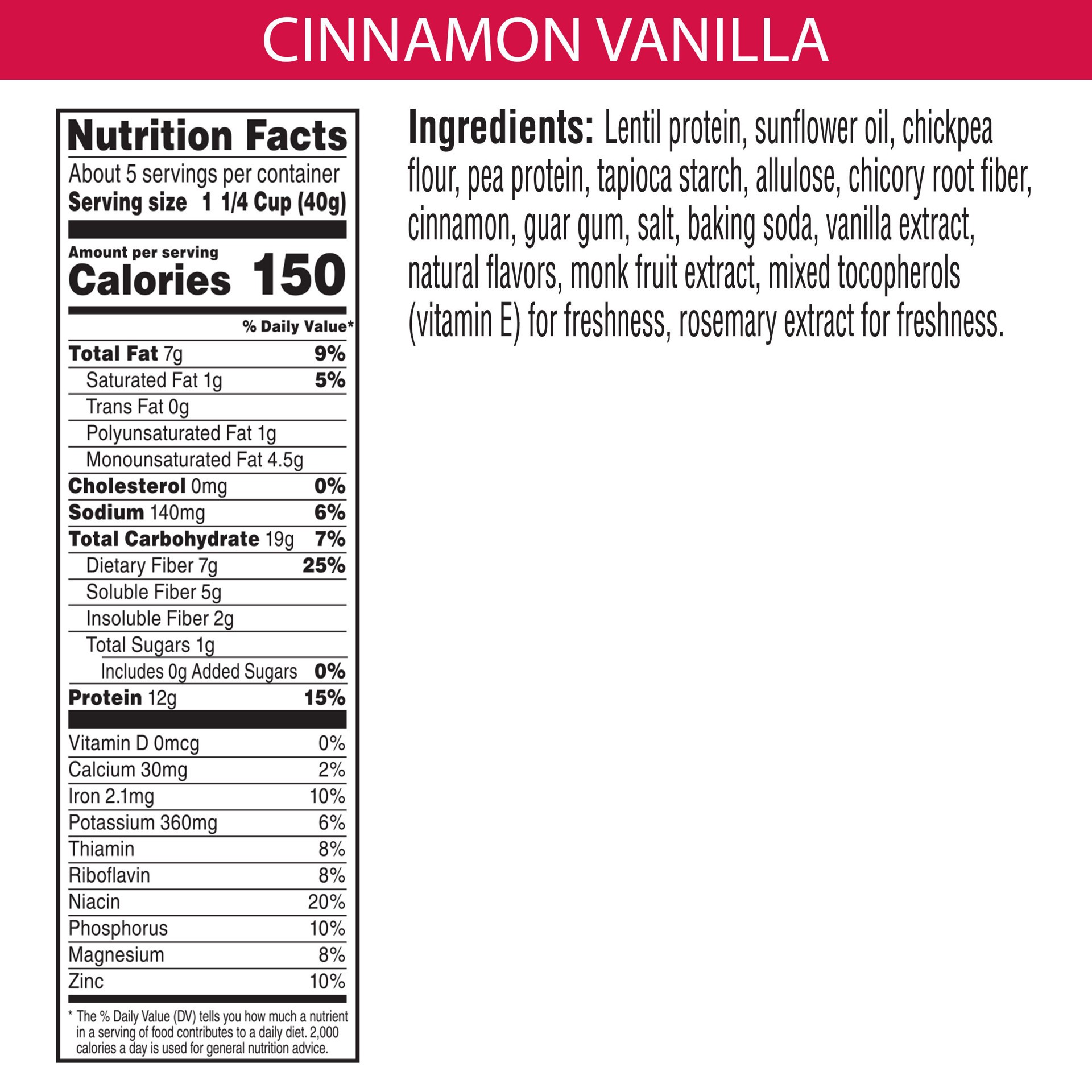slide 3 of 5, Kashi GO Breakfast Cereal, Vegan Protein, Keto Friendly Cereal, Cinnamon Vanilla, 7oz Box, 1 Box, 7 oz