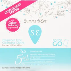 Summer's Eve Fragrance Free Cleansing Cloths 16 ea