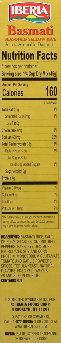 slide 12 of 12, Iberia Basmati Seasoned Yellow Rice, 8 oz