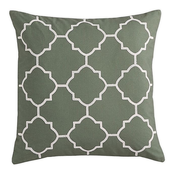 slide 1 of 2, Morgan Home Geometric Square Throw Pillow Cover - Sage, 1 ct