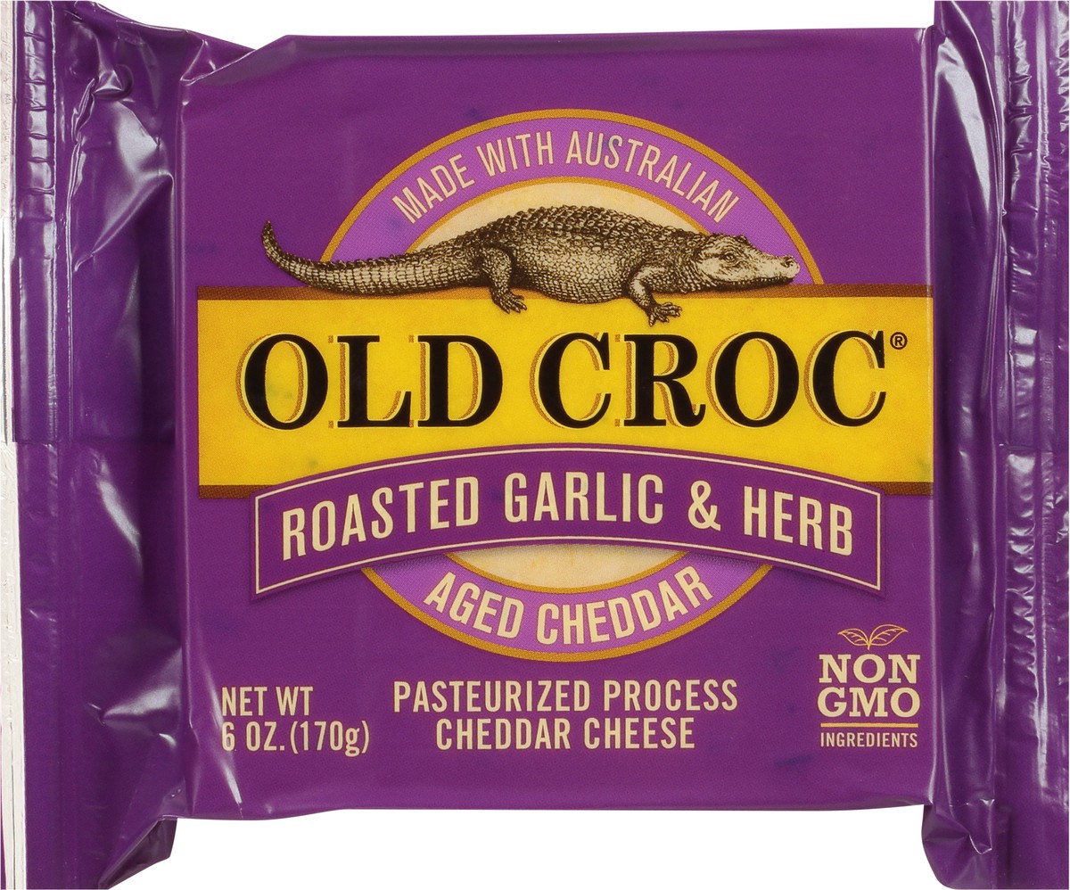 slide 2 of 9, Old Croc Cheddar Roasted Garlic, 6 oz