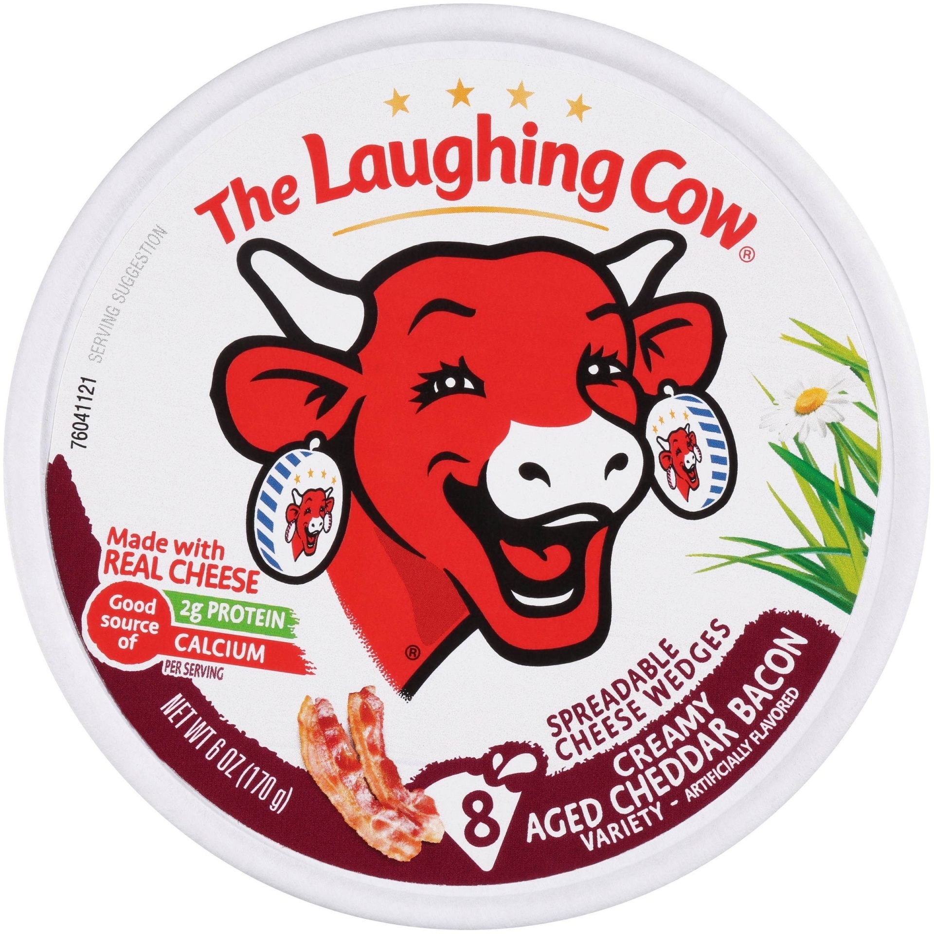 The Laughing Cow Creamy Aged Cheddar Bacon Spreadable Cheese Wedges 8