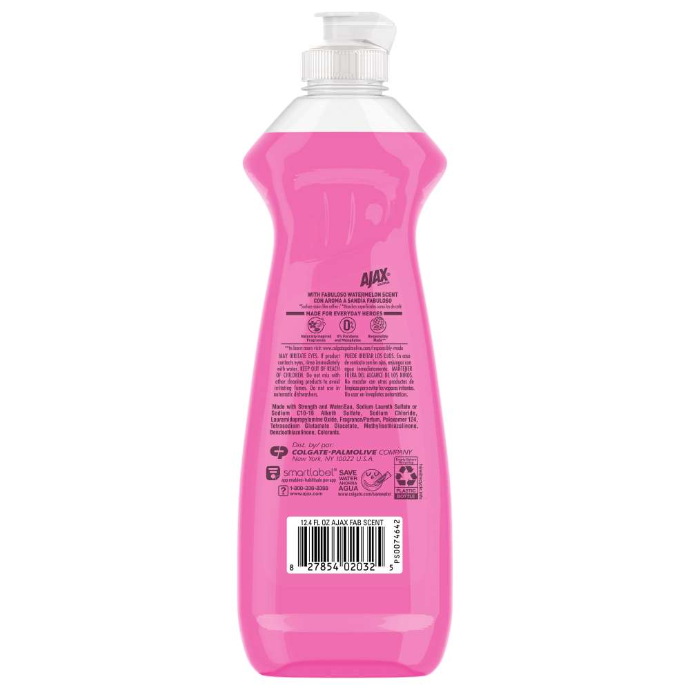 slide 2 of 2, Ajax Ultra Fabuloso Watermelon Scent Dish Liquid, 12.4 fl oz