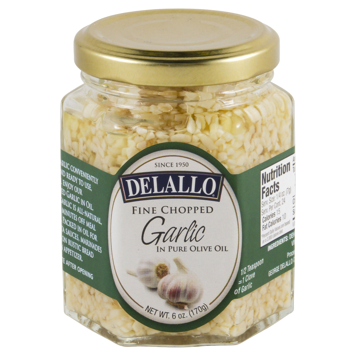 slide 1 of 7, Delallo Garlic Chopped Oil 6 Oz, 6 oz