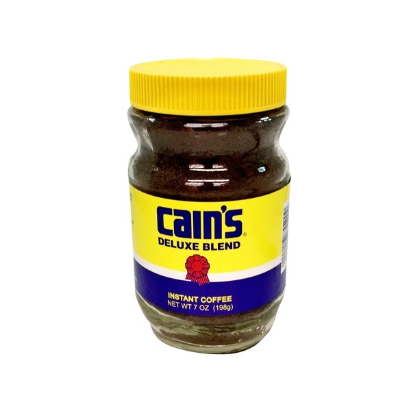 slide 1 of 1, Cain's Deluxe Instant Coffee, 7 oz