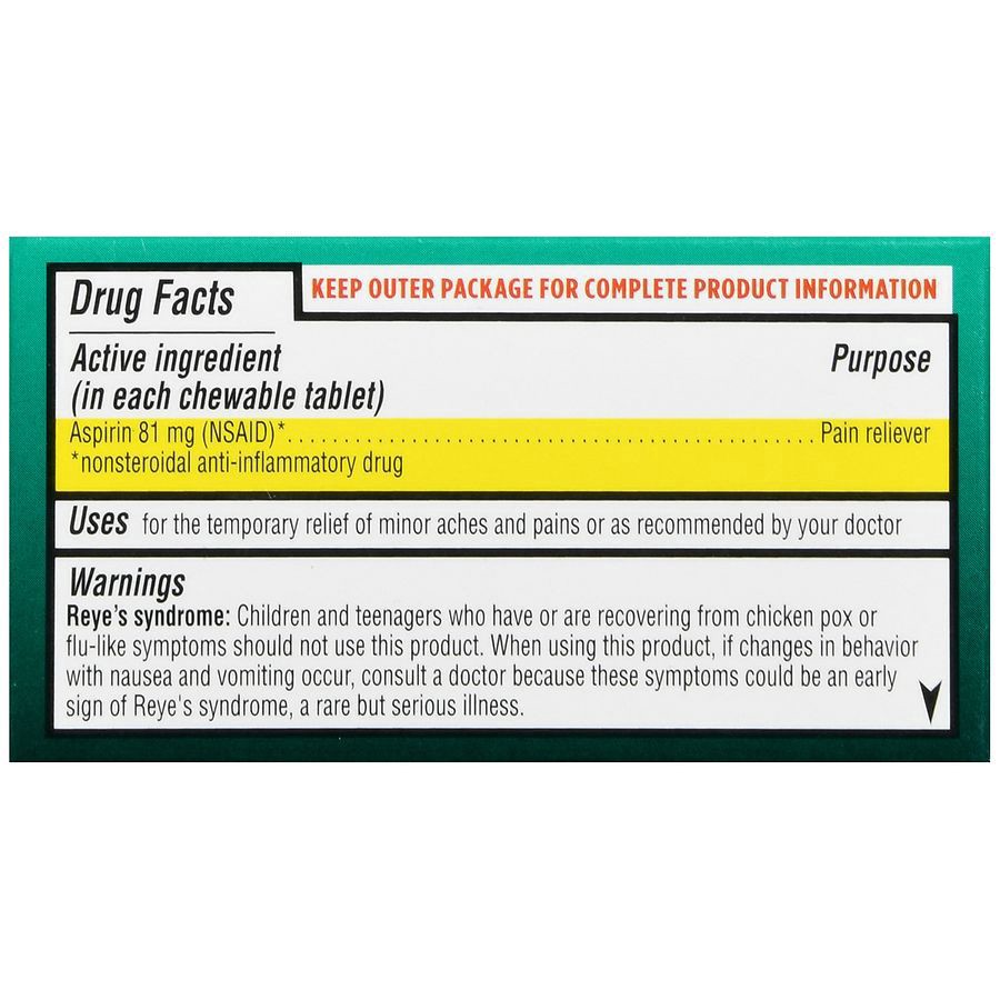 slide 5 of 5, Walgreens Orange Flavored Aspirin Chewable Tablets 81Mg, 3 pk; 36 ct