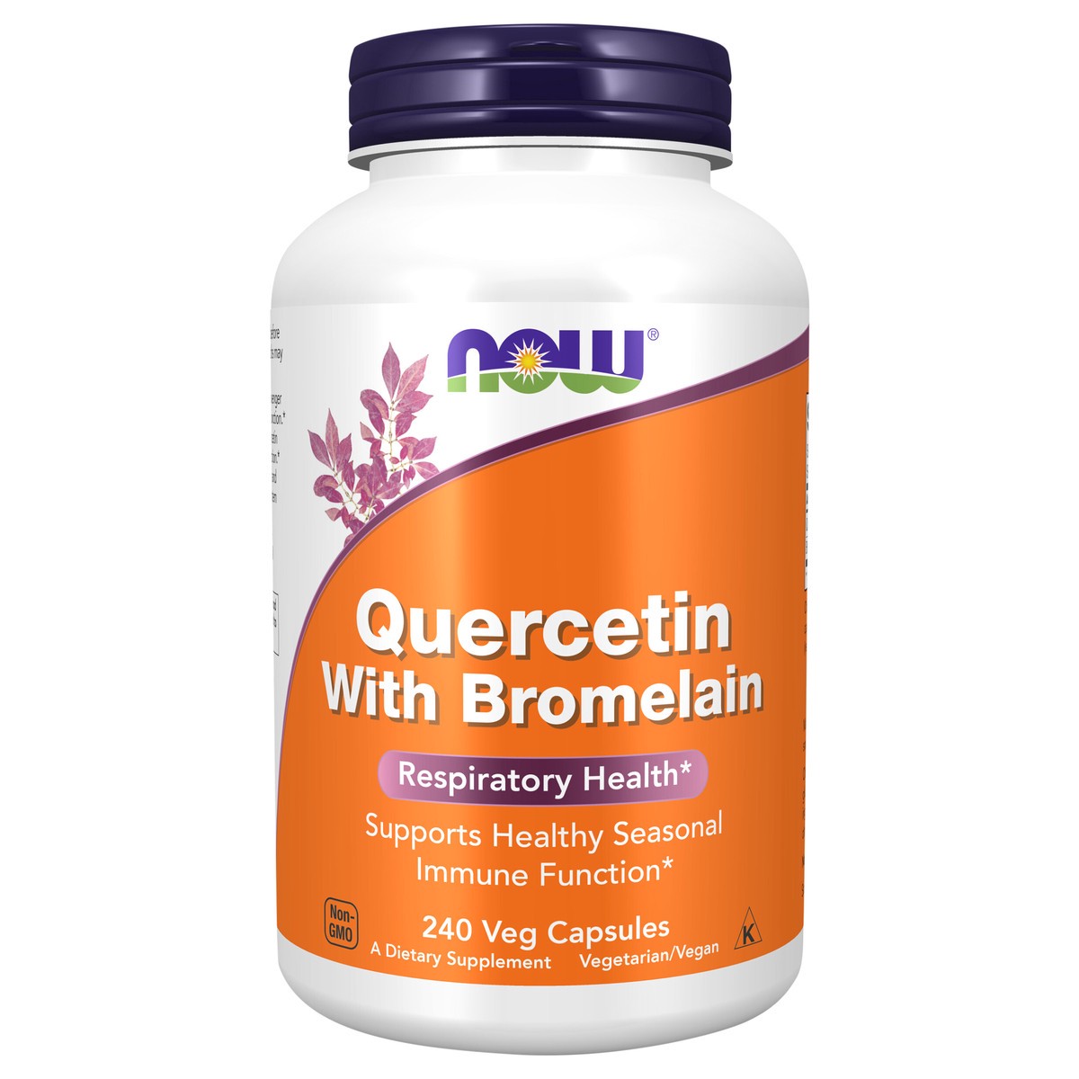 slide 1 of 5, NOW Supplements, Quercetin with Bromelain, Respiratory Health*, 240 Veg Capsules, 240 ct