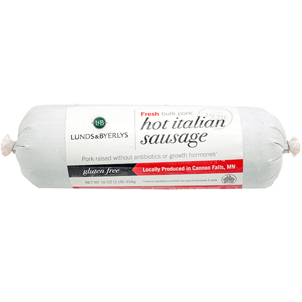 slide 1 of 1, L&B Frozen Bulk Hot Italian Sausage, 16 oz