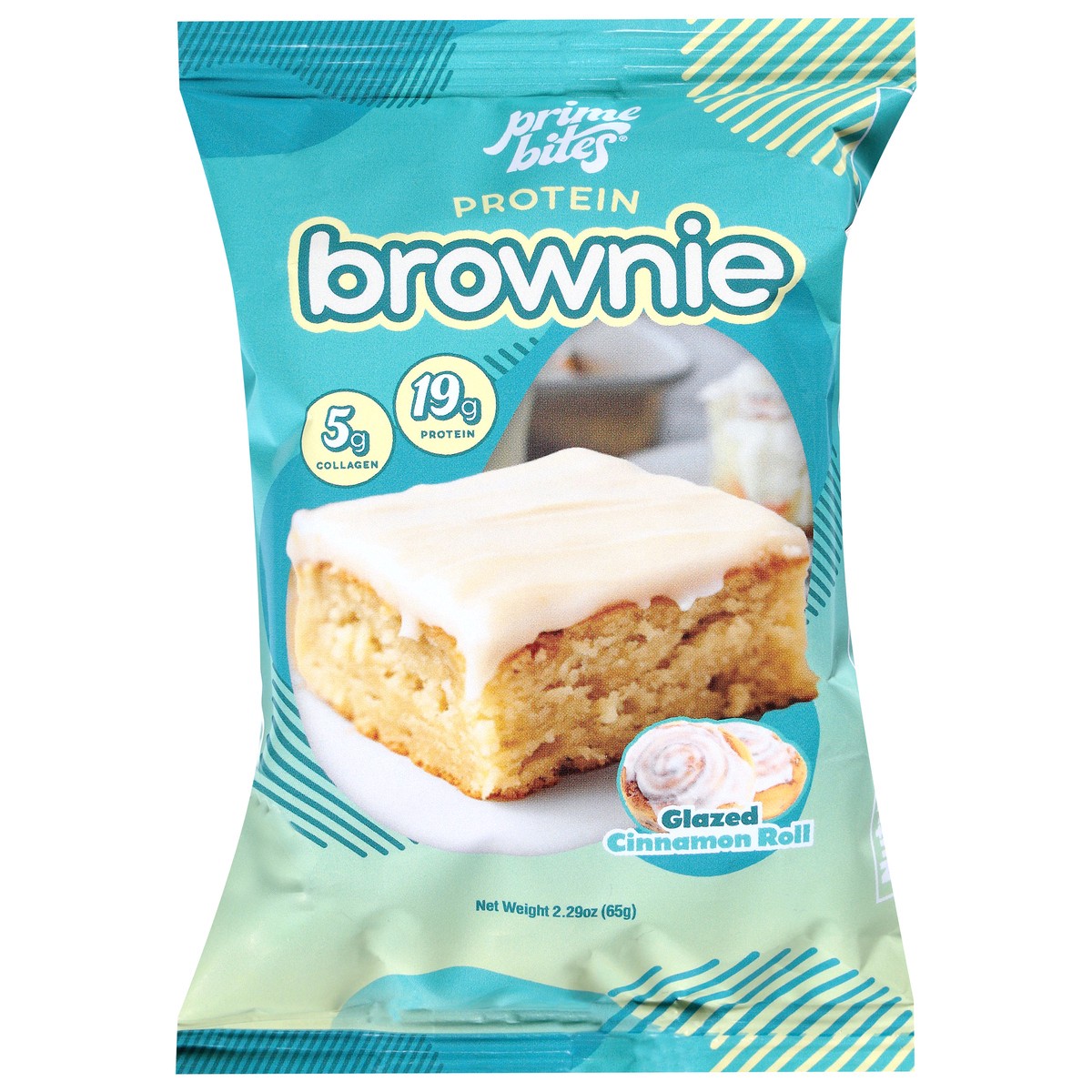 slide 1 of 14, Prime Bites Protein Glazed Cinnamon Roll Brownie 2.29 oz, 2.29 oz