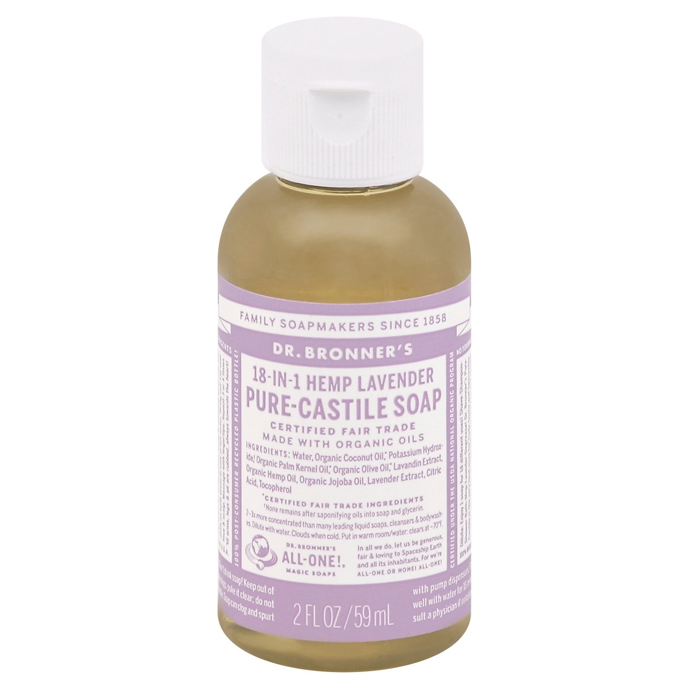 slide 1 of 1, Dr. Bronner's Dr. Bronners Travel Lavender Liquid Soap, 2 oz