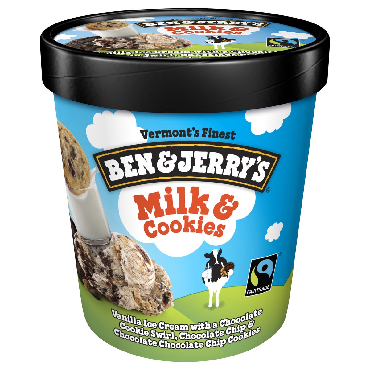 slide 1 of 3, Ben & Jerry's Ice Cream Milk and Cookies 16 oz, 