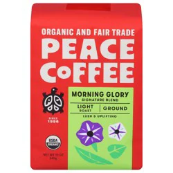 Peace Coffee Light Roast Ground Morning Glory Coffee - 12 oz