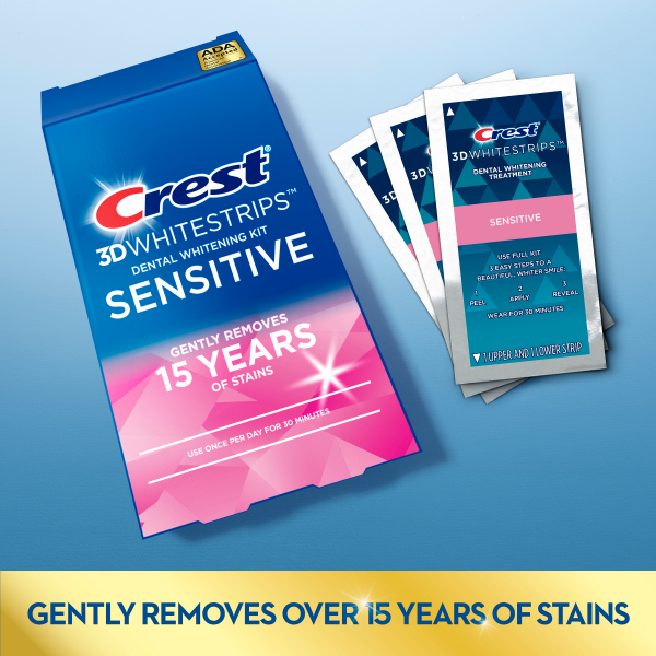 slide 16 of 19, Crest 3D Whitestrips Sensitive Dental Whitening Kit 36 ea, 14 ct