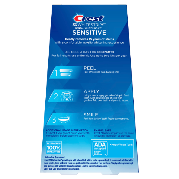 slide 5 of 19, Crest 3D Whitestrips Sensitive Dental Whitening Kit 36 ea, 14 ct