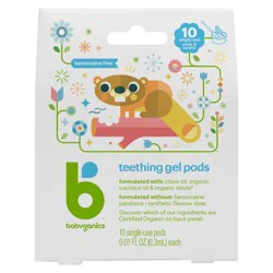 Babyganics, Benzocaine Free Gel Teething Pods, 10 count