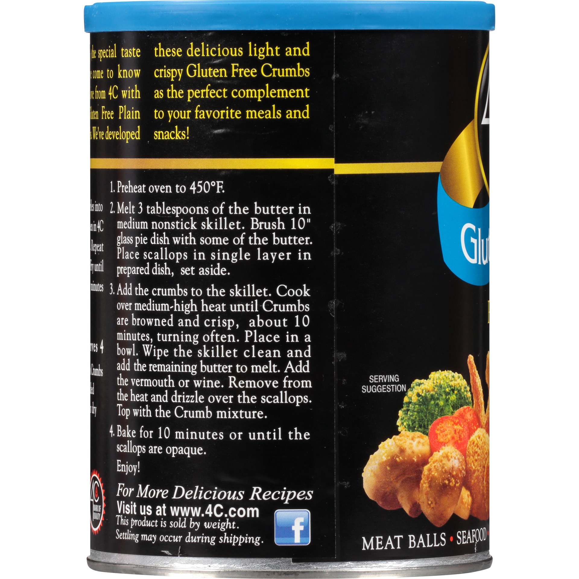 slide 6 of 6, 4C Foods Crumbs, Gluten Free, Plain, 12 oz