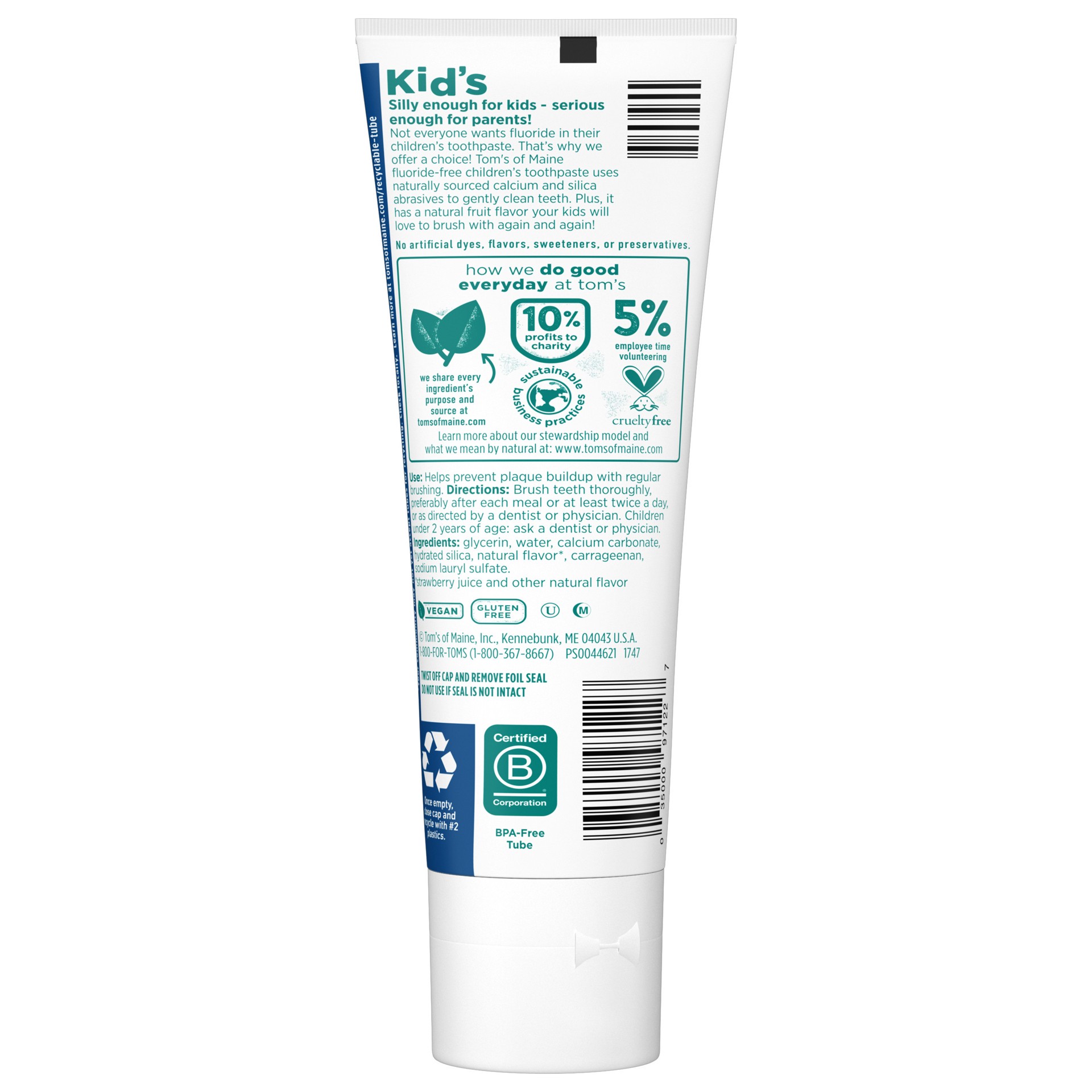 slide 9 of 10, Tom's of Maine Silly Children's Fluoride-Free Toothpaste - Strawberry - 5.1oz, 5.1 oz
