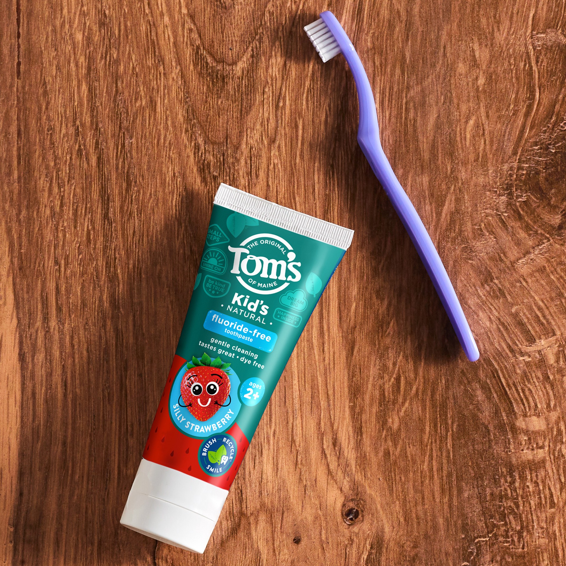 slide 4 of 10, Tom's of Maine Silly Children's Fluoride-Free Toothpaste - Strawberry - 5.1oz, 5.1 oz