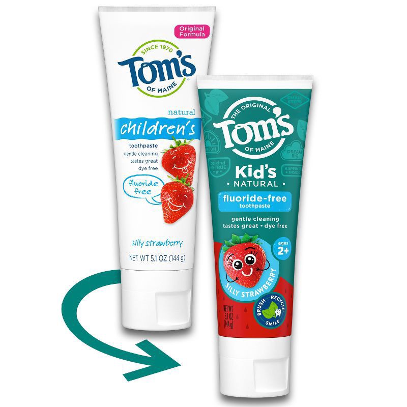 slide 1 of 10, Tom's of Maine Silly Children's Fluoride-Free Toothpaste - Strawberry - 5.1oz, 5.1 oz