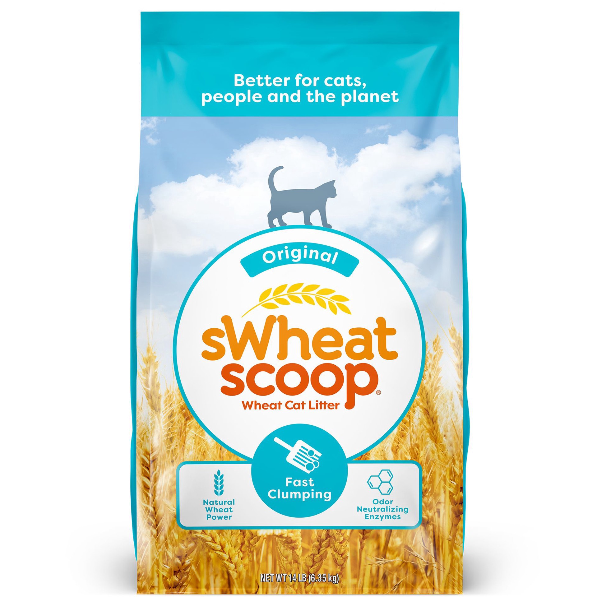 slide 1 of 1, sWheat Scoop Clumping Wheat Natural Cat Litter, Original, 14 lb