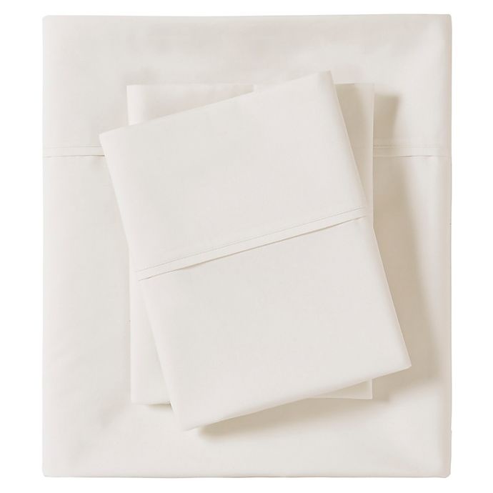 slide 2 of 3, Madison Park 200-Thread-Count Peached Percale Cotton Queen Sheet Set - Ivory, 1 ct