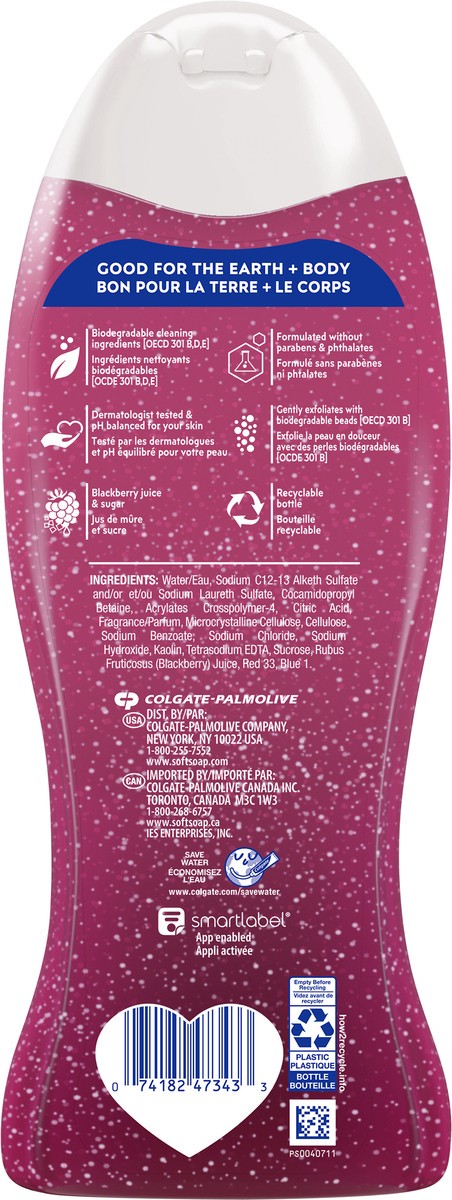 slide 7 of 7, Softsoap Body - Blackberry Sugar Body Wash, Exfoliating Body Wash, 20 Oz, 20 fl oz