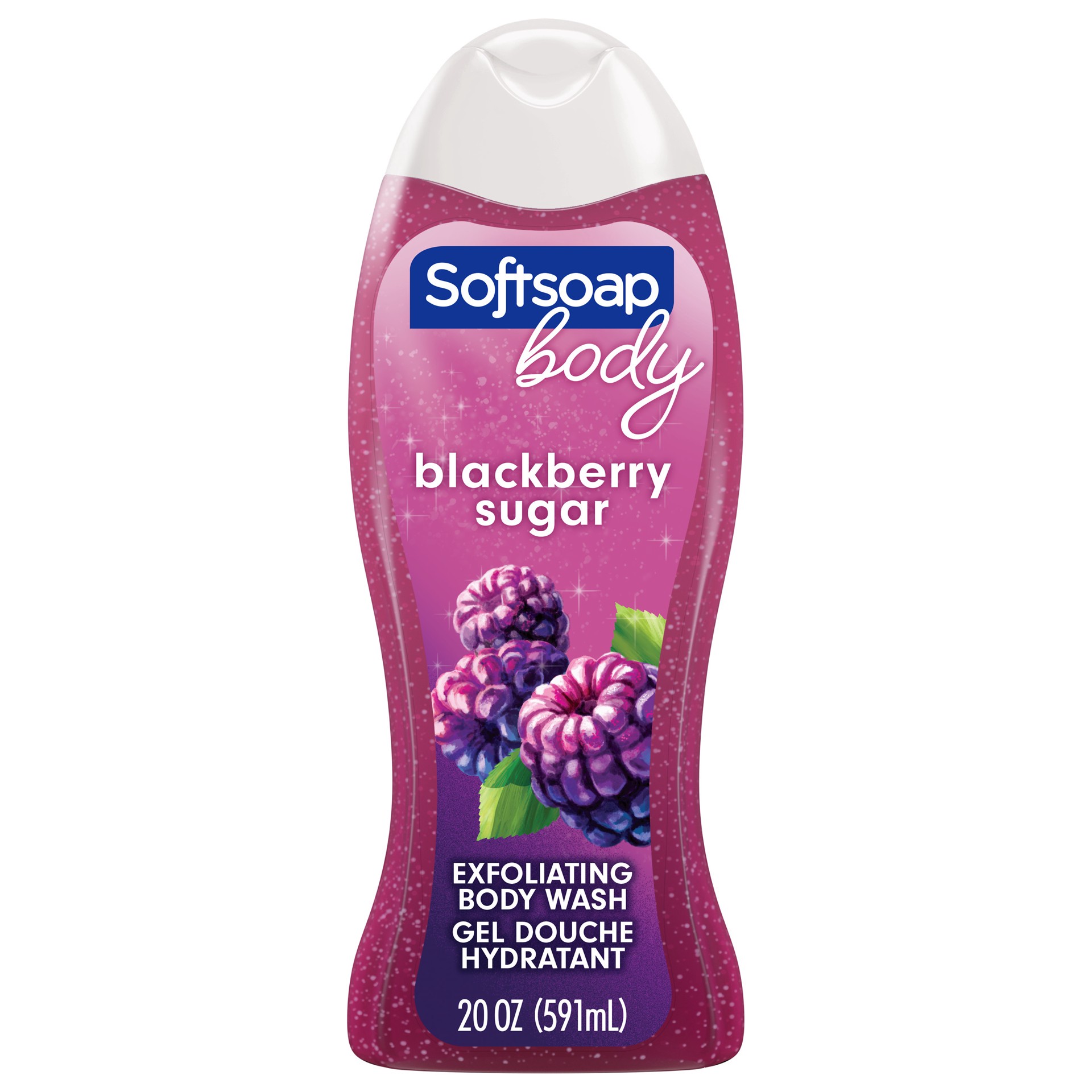 slide 1 of 7, Softsoap Body - Blackberry Sugar Body Wash, Exfoliating Body Wash, 20 Oz, 20 fl oz