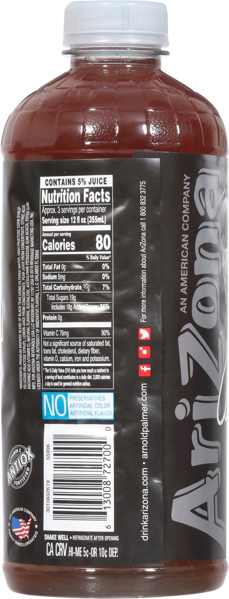 slide 12 of 14, AriZona Lite Half & Half Iced Tea Lemonade 34 fl oz, 34 fl oz