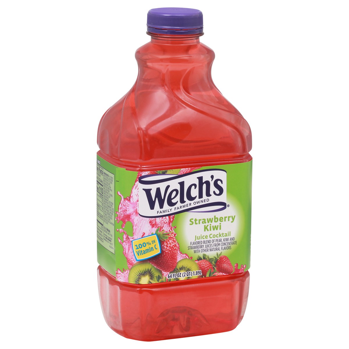 slide 6 of 10, Welch's Strawberry Kiwi Juice Cocktail, 64 fl oz Bottle, 64 fl oz