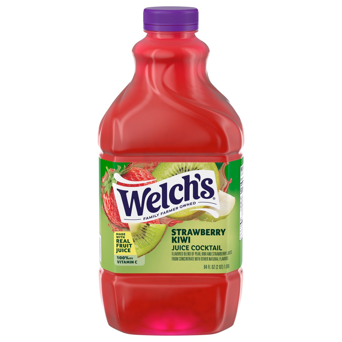 slide 1 of 10, Welch's Strawberry Kiwi Juice Cocktail, 64 fl oz Bottle, 64 fl oz