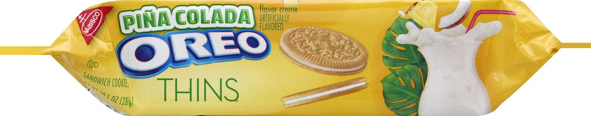 slide 4 of 6, Oreo Thins Pina Colada Sandwich Cookies, 1 package (10.1 oz), 10.1 oz