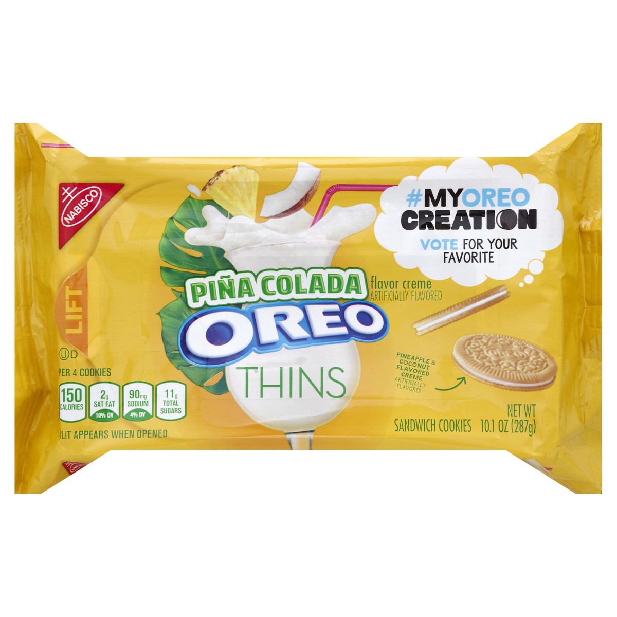 slide 6 of 6, Oreo Thins Pina Colada Sandwich Cookies, 1 package (10.1 oz), 10.1 oz