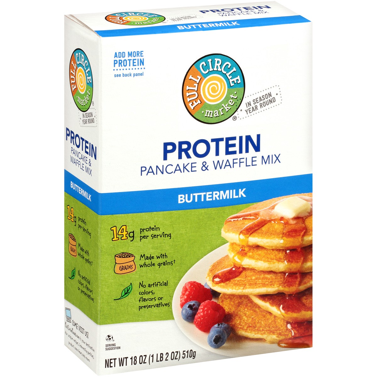 slide 7 of 9, Full Circle Market Buttermilk Protein Pancake & Waffle Mix, 18 oz