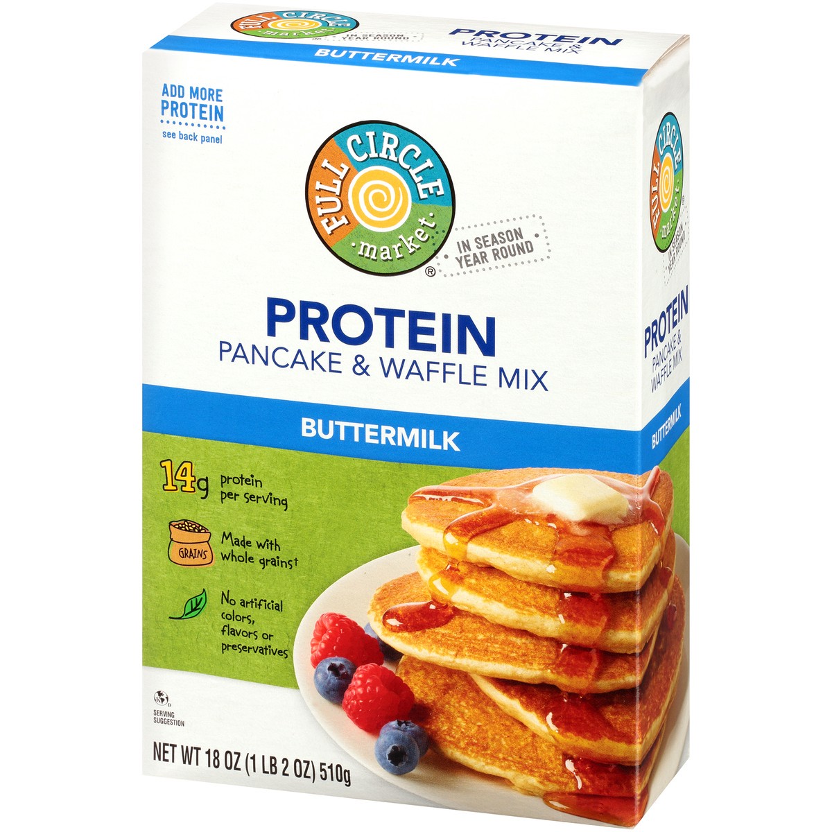 slide 6 of 9, Full Circle Market Buttermilk Protein Pancake & Waffle Mix, 18 oz