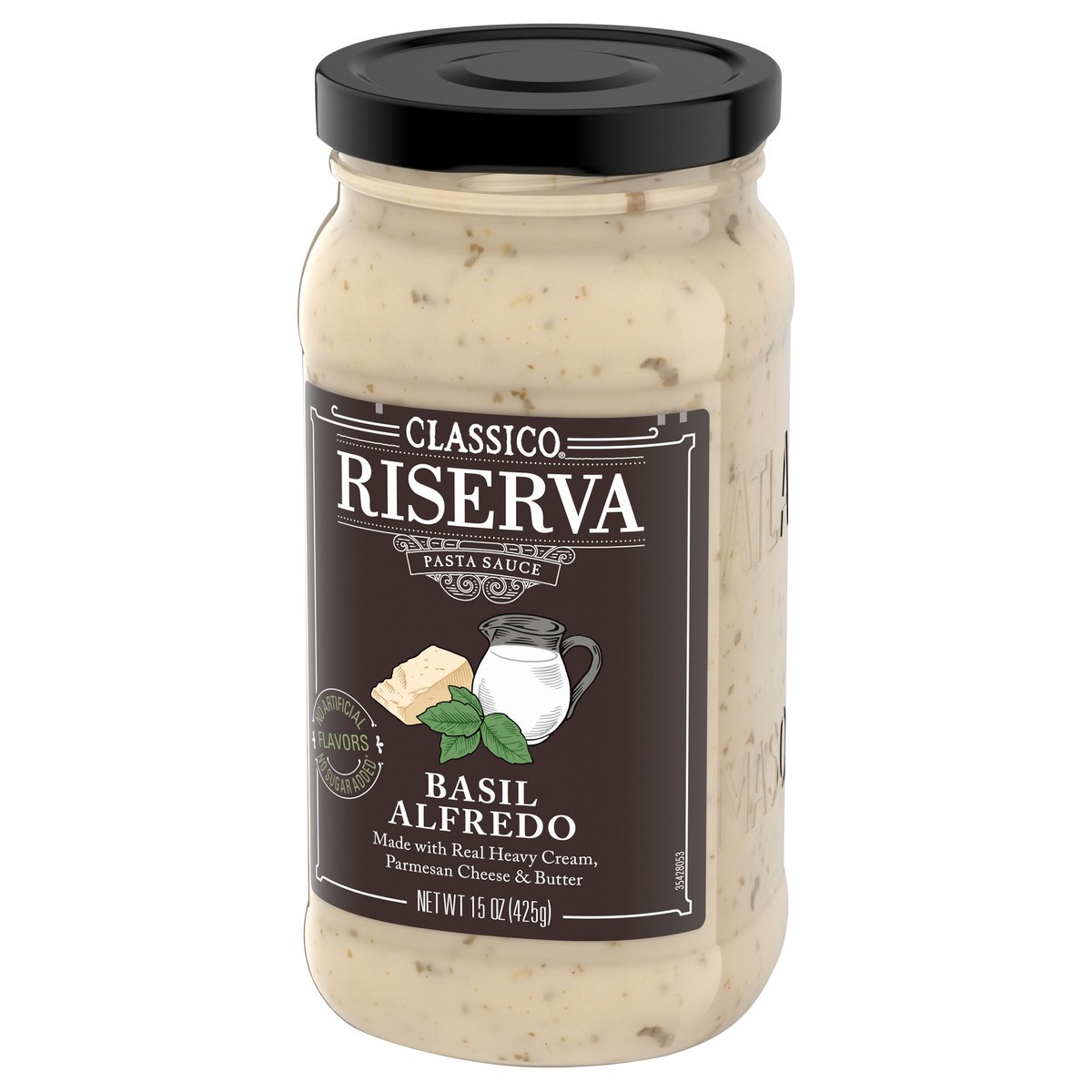 slide 4 of 10, Classico Riserva Basil Alfredo Pasta Sauce, 15 oz Jar, 15 oz