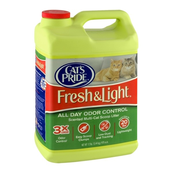 slide 1 of 1, Cat's Pride Fresh & Light All Day Odor Control Cat Litter, 12 lb