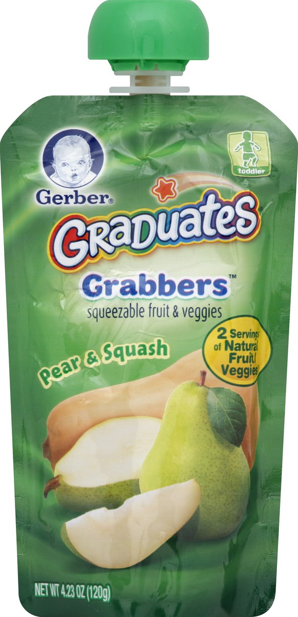 slide 2 of 3, Gerber Graduates Grabbers Pear & Squash, 4.23 oz