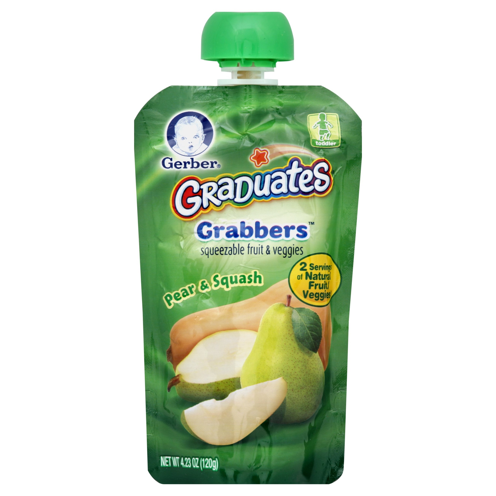 slide 1 of 3, Gerber Graduates Grabbers Pear & Squash, 4.23 oz