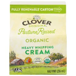 Clover Sonoma Pasture Raised Heavy Whipping Organic Cream 0.5 pt