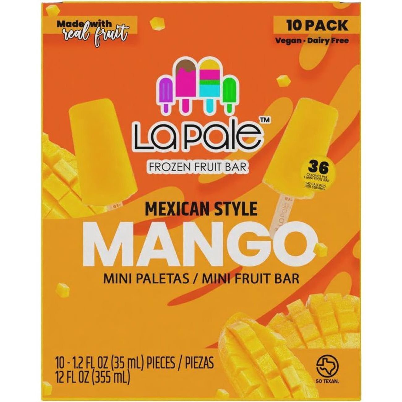 slide 1 of 1, La Pale Mexican Style Mango Fruit Bar 10 - 1.2 fl oz Packs, 10 ct