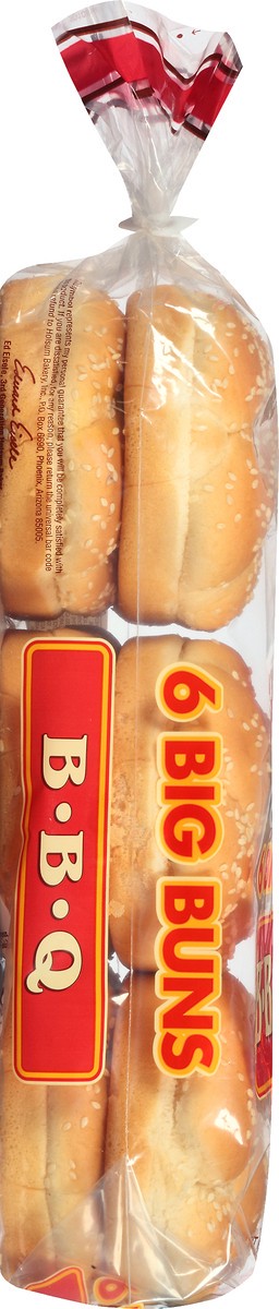 slide 5 of 11, Aunt Hattie's Big BBQ Buns, Sesame Seed Hamburger Buns, BBQ Bread, 6 Count, 6 ct