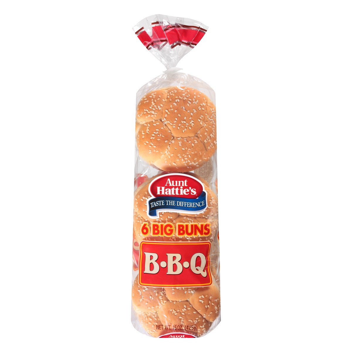 slide 3 of 11, Aunt Hattie's Big BBQ Buns, Sesame Seed Hamburger Buns, BBQ Bread, 6 Count, 6 ct