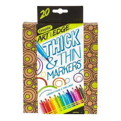 slide 1 of 1, Crayola Art With Edge Thick n' Thin Markers, 20 ct