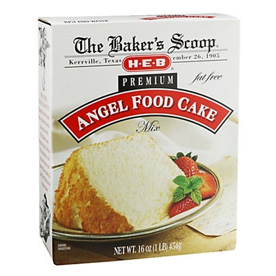 slide 1 of 1, H-E-B Bakers Scoop Premium Angel Food Cake Mix, 16 oz