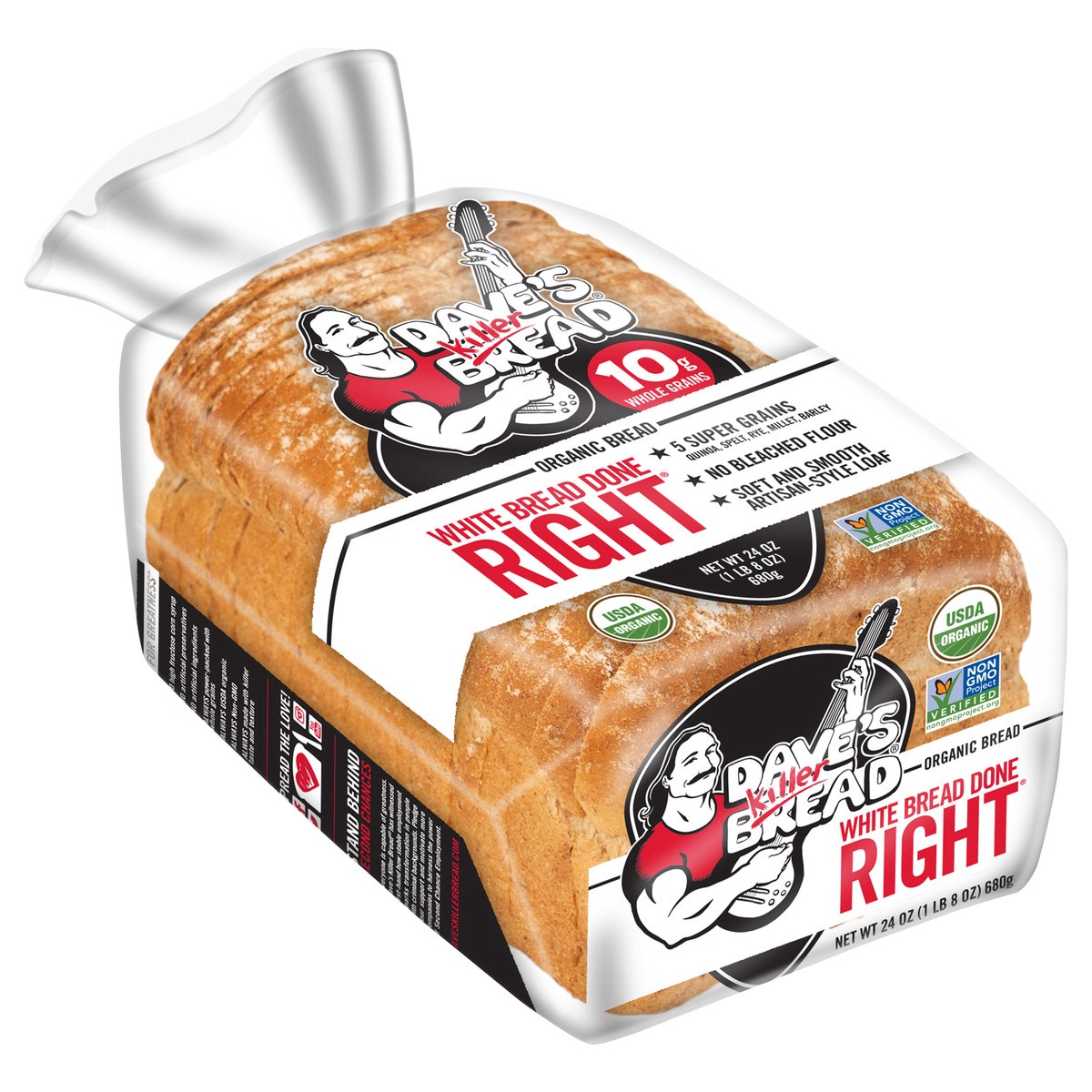 slide 3 of 15, Dave's Killer Bread Bread, White, Organic, 24 oz