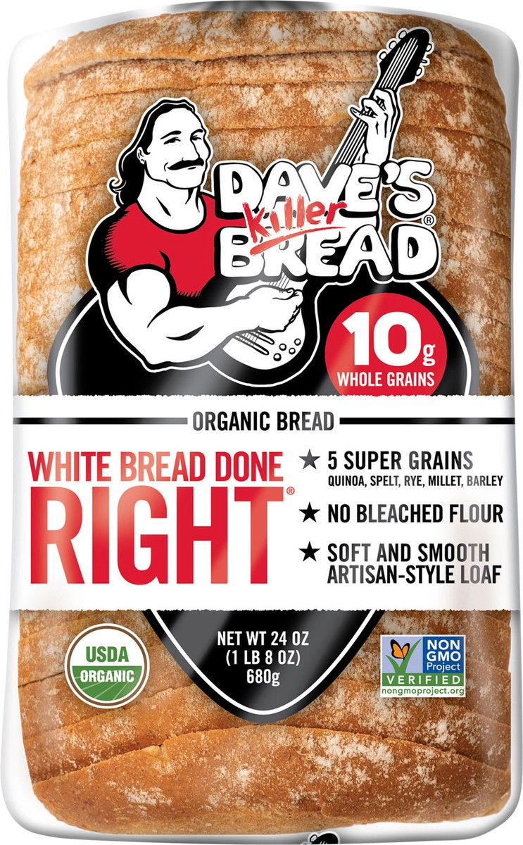 slide 15 of 15, Dave's Killer Bread Bread, White, Organic, 24 oz