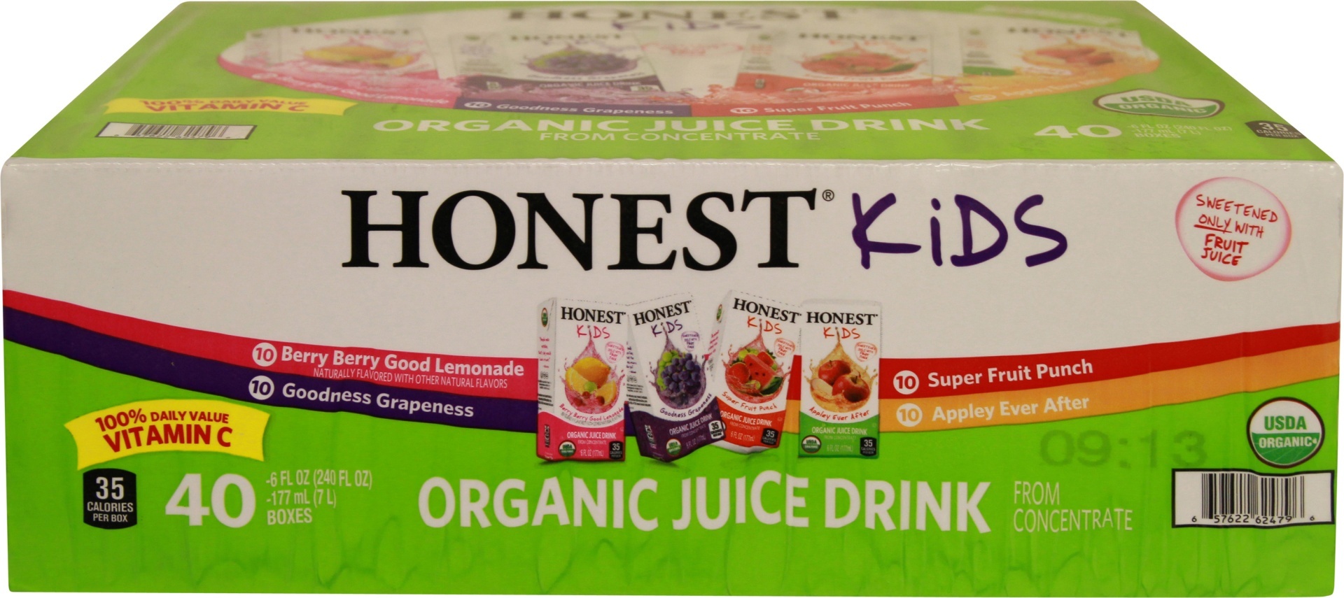 slide 1 of 1, Honest Kids Organic Variety Pack, 40 ct; 6 oz