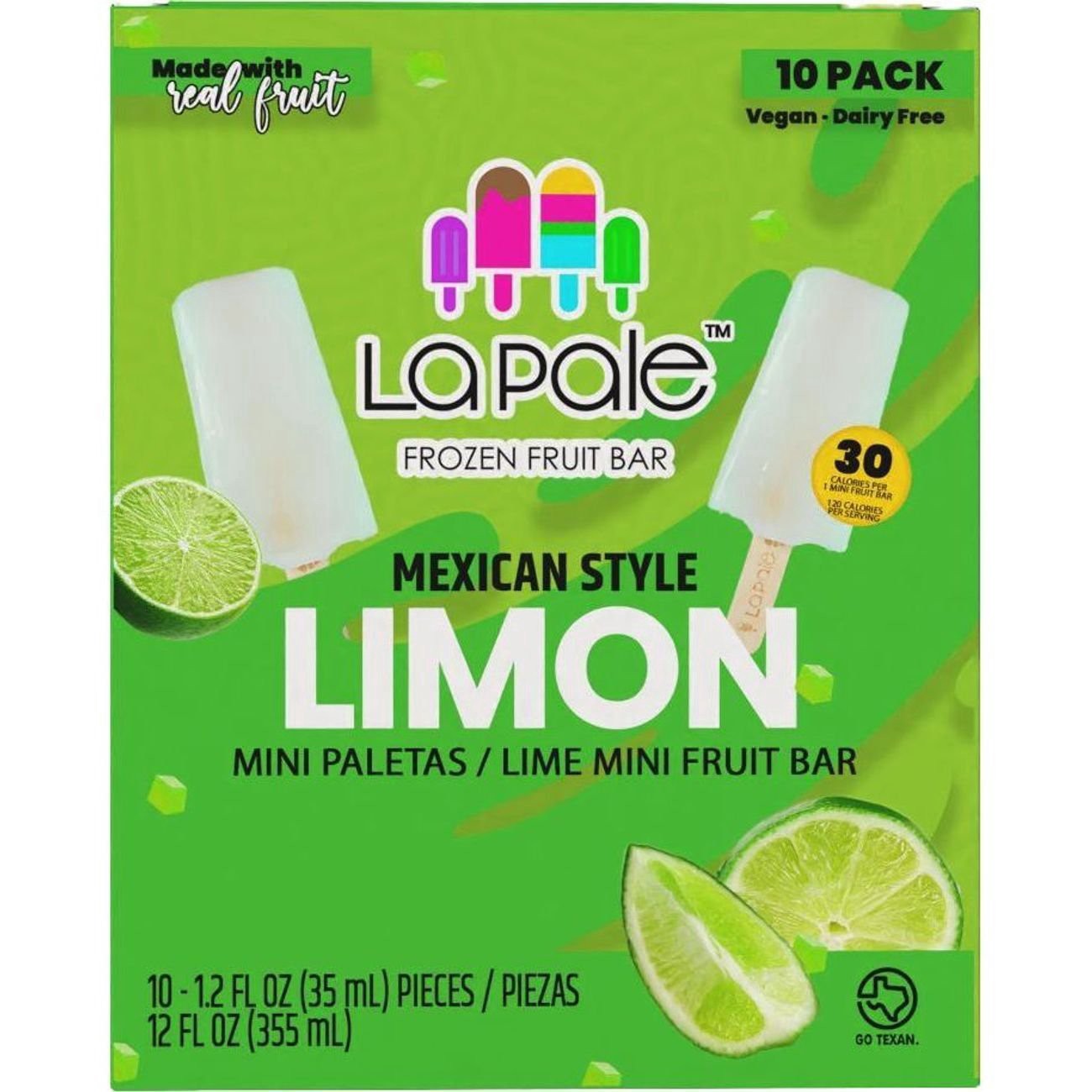 slide 1 of 1, La Pale Mexican Style Limon Fruit Bar 10 - 1.2 fl oz Packs, 10 ct