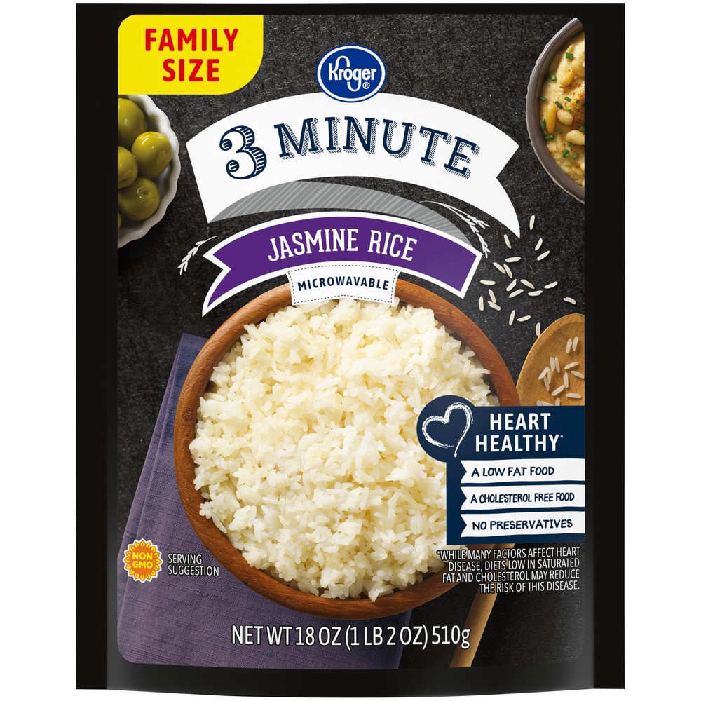 slide 3 of 4, Kroger 3 Minute Jasmine Rice, 18 oz